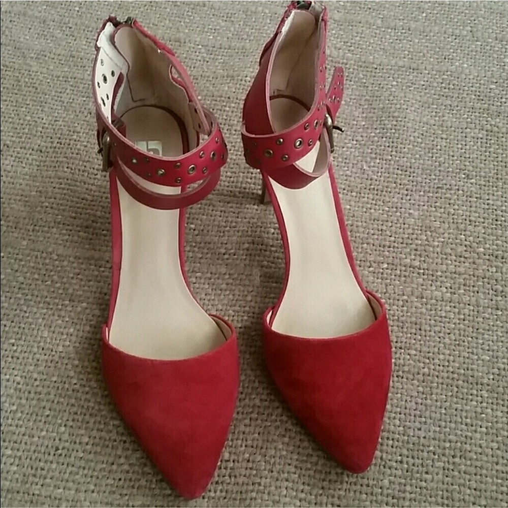 Joe’s Jeans Red Suede Pump w/ Ankle Straps